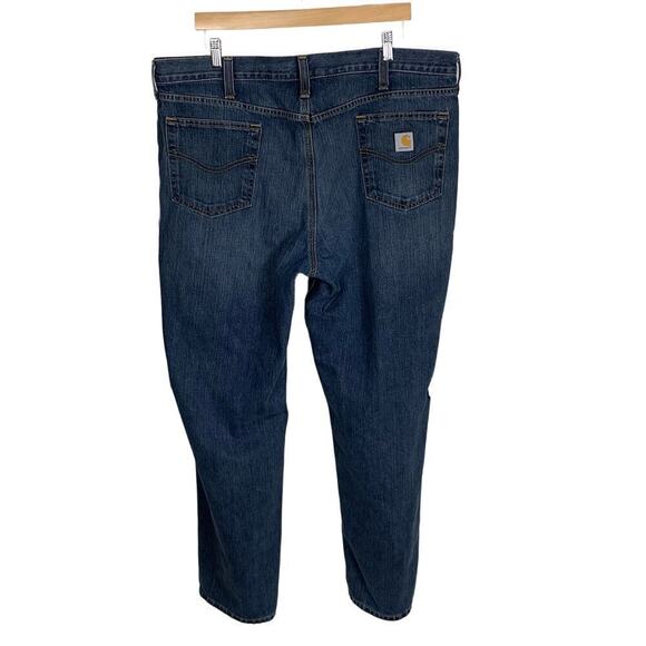 Carhartt Mens Medium Wash Straight Leg Relaxed Fit Jeans - Size 42 X 32 - Picture 2 of 8